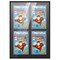Comic Book Frame with Mat for 4 Graded Comics - Black Wood Comic Frame With Black Mat for 8.125x13 Comics - 20.75x30.5 Frame Size